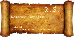 Komenda Sarolta névjegykártya